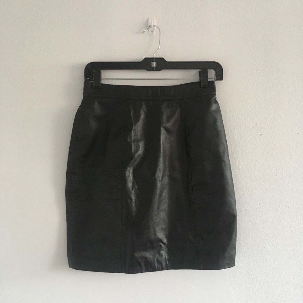 Vintage black leather skirt